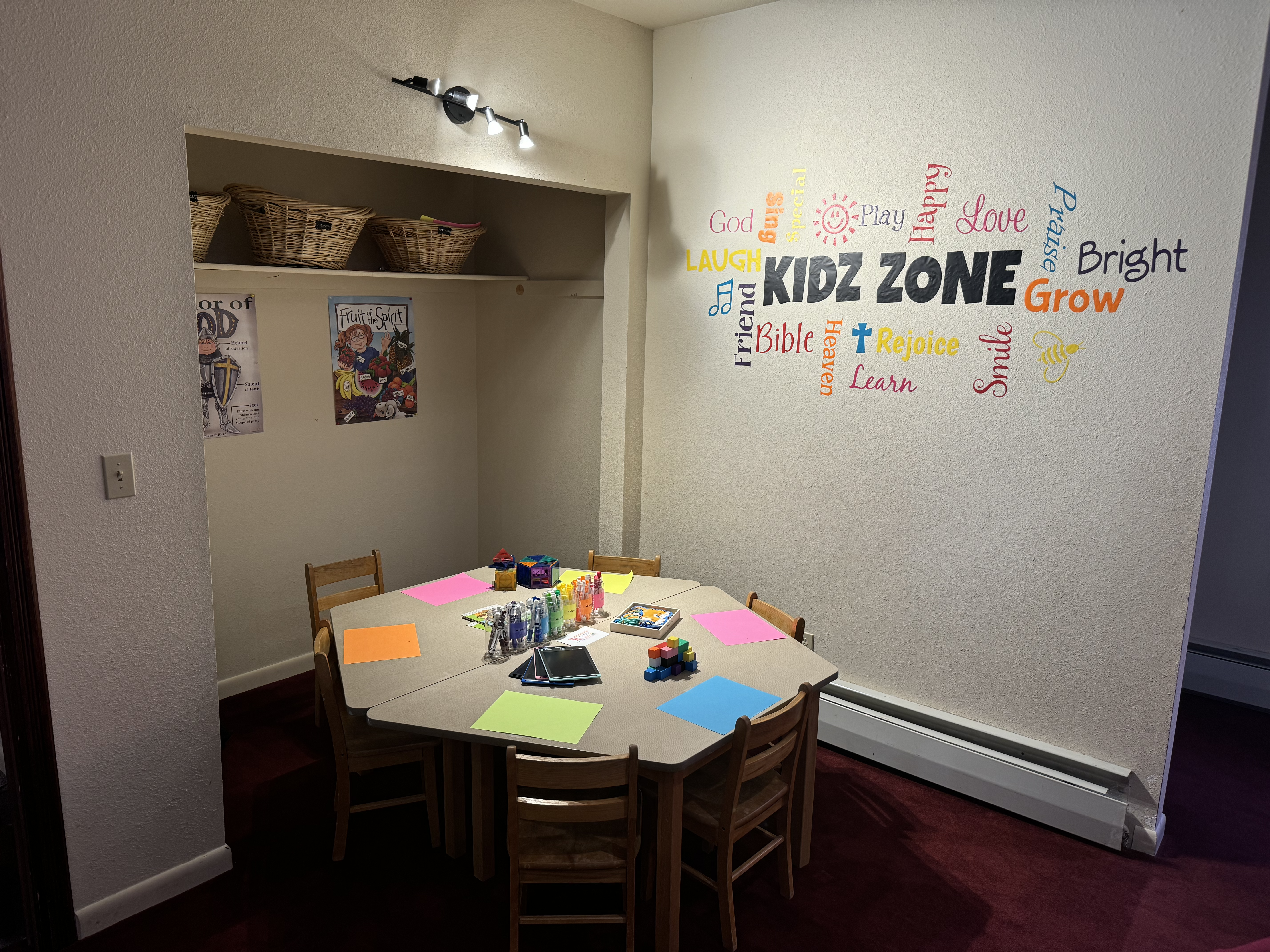 Kidz Zone is a Sunday morning activity center for children